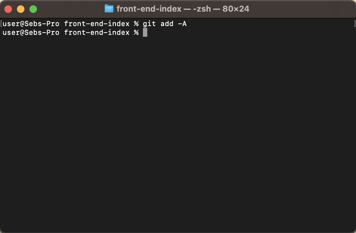 Example of working staging process in terminal